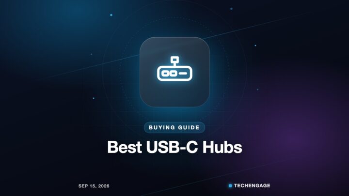 Best USB-C hubs buying guide graphic with a USB-C hub icon