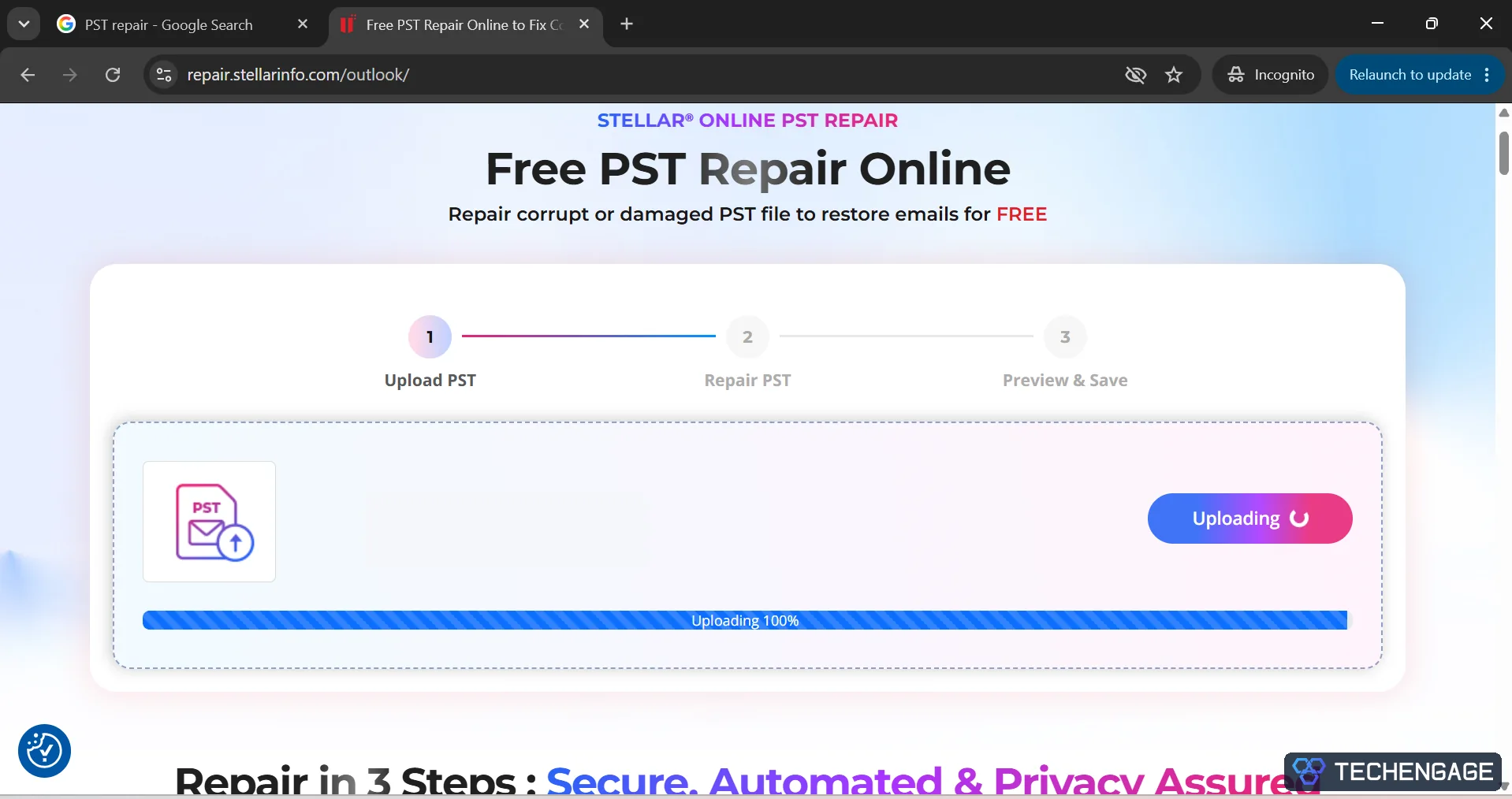 Stellar Repair For Outlook Review: Desktop Vs. Online Pst Repair 5 A 17.7 Mb Pst Uploading To Stellar Online Pst Repair