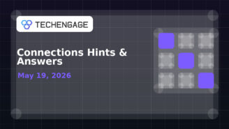 Connections Hints & Answers featured image for May 19, 2026 with TechEngage logo watermark