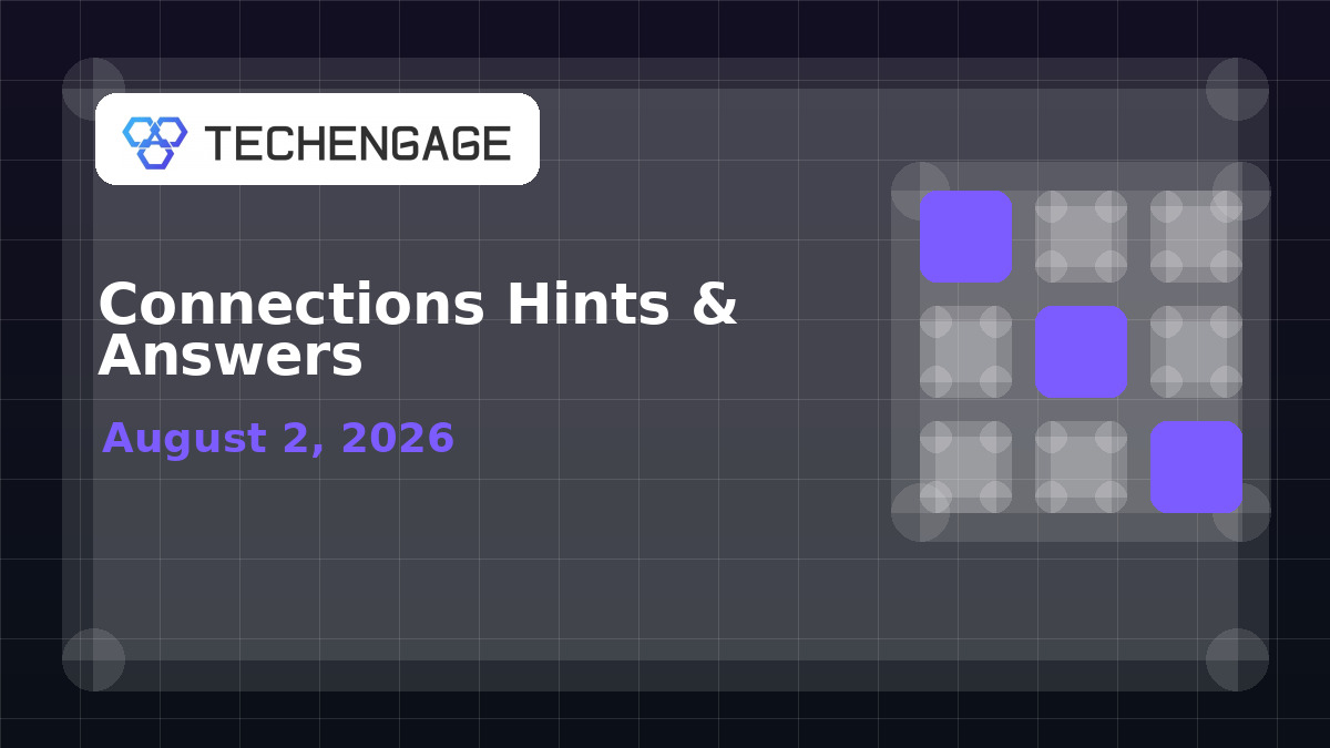 Connections Hints Today: Clues and Answer for August 2, 2026 artwork