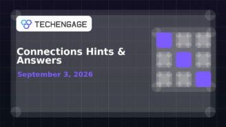 Connections Hints & Answers featured image for September 3, 2026 with TechEngage logo watermark