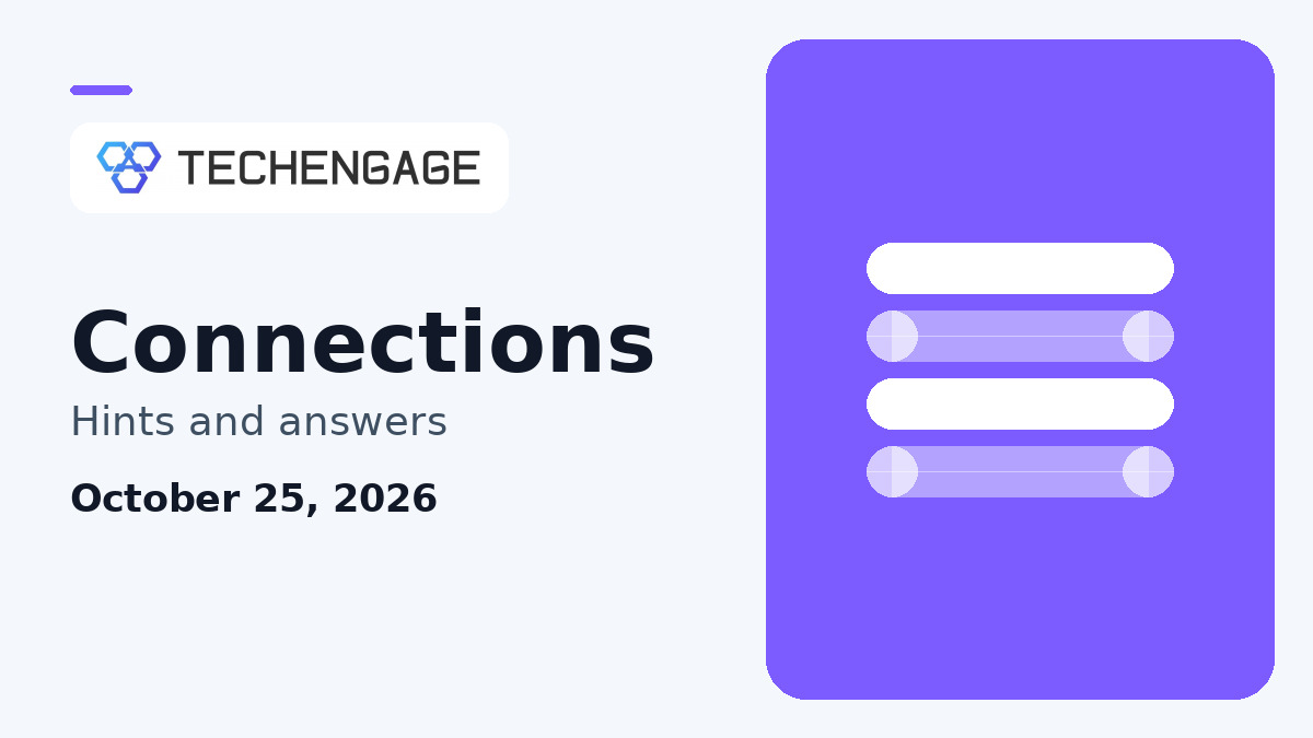 Connections Hints Today: Clues and Answer for October 25, 2026 artwork