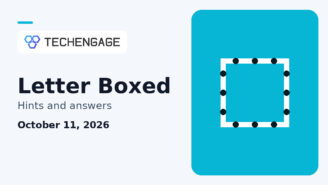 Letter Boxed Hints & Answers featured image for October 11, 2026 with TechEngage logo watermark
