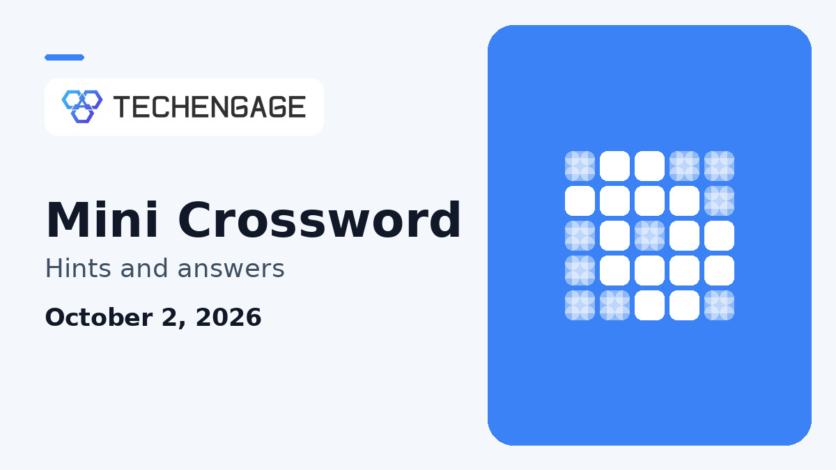 Mini Crossword Hints Today: Clues and Answer for October 2, 2026