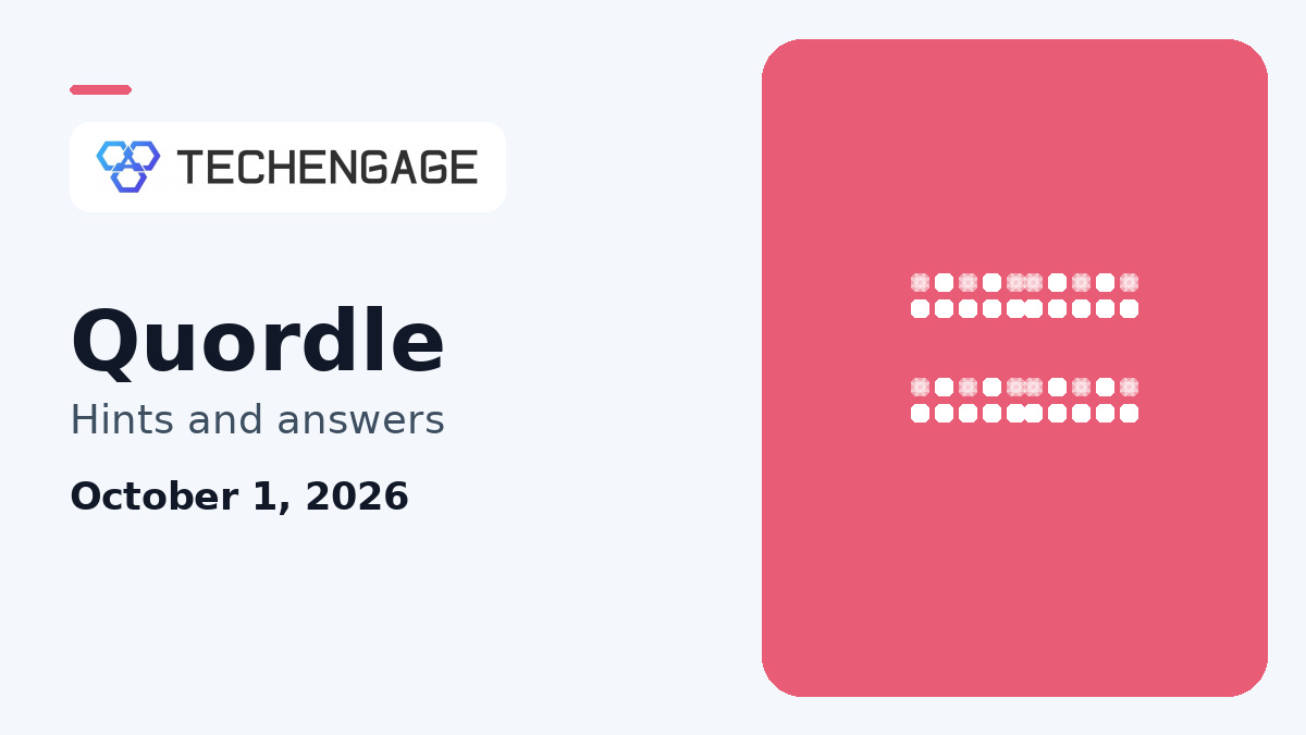 Quordle Hints Today: Clues and Answer for October 1, 2026
