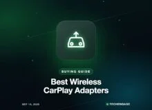 Best wireless CarPlay adapters buying guide graphic with a car icon