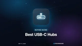 Best USB-C hubs buying guide graphic with a USB-C hub icon